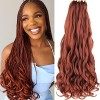 Xtrend 8 Packs Préside-vague Bouncy Braiding Cheveux 30 pouces Tresses bouclées lâches cheveux synthétiques tresse à crochet 