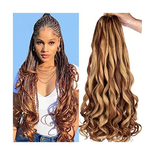 Xtrend 8 Packs Préside-vague Bouncy Braiding Cheveux 30 pouces Tresses bouclées lâches cheveux synthétiques tresse à crochet 