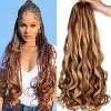 Xtrend 8 Packs Préside-vague Bouncy Braiding Cheveux 30 pouces Tresses bouclées lâches cheveux synthétiques tresse à crochet 