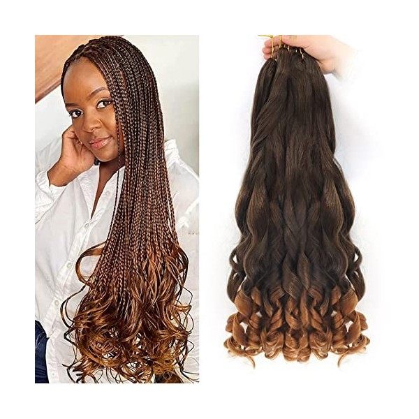 French Curly Braiding Hair for Box Braids 8 Packs 75G/Pack deep Wave Crochet Braids Spanish Curly Synthetic Spiral Silky Brai