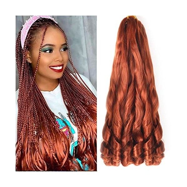 French Curly Braiding Hair for Box Braids 8 Packs 75G/Pack deep Wave Crochet Braids Spanish Curly Synthetic Spiral Silky Brai