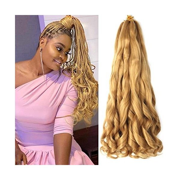 French Curly Braiding Hair for Box Braids 8 Packs 75G/Pack deep Wave Crochet Braids Spanish Curly Synthetic Spiral Silky Brai