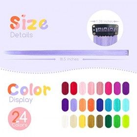 Dreamlover Extensions de Cheveux à Clips pour Enfants, Extensions de Cheveux Colorés pour Filles 24 Pièces