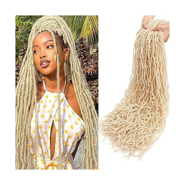 BLUONASI 30 Inch New Soft Locs Crochet Hair 6 Packs Natural Color Faux Locs Crochet Braids Hair Pre Looped Synthetic Super Lo