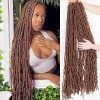 BLUONASI 30 Inch New Soft Locs Crochet Hair 6 Packs Natural Color Faux Locs Crochet Braids Hair Pre Looped Synthetic Super Lo