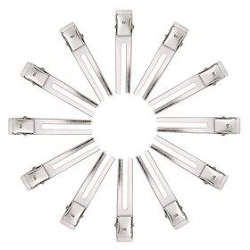50 Pièces 1,8 Pouces Pin Coiffure Double Dent Set Clips de Cheveux de Section en Métal Clips dAlligator en Argent pour les E