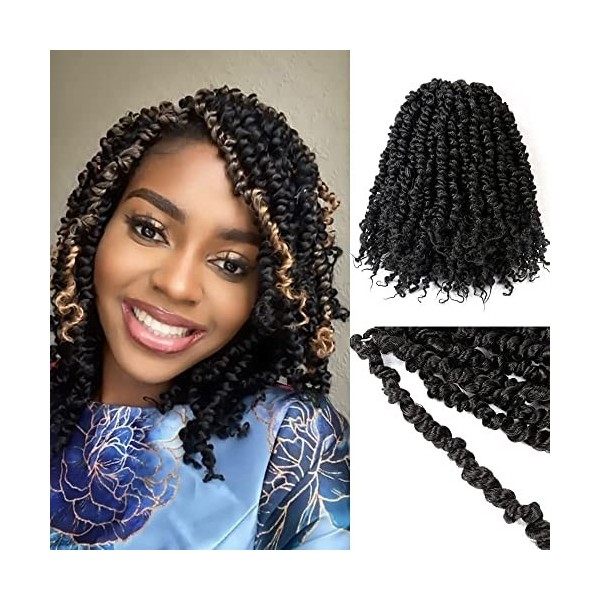 Passion Twist Hair 10 pouces 8 packs Pré-torsionnés Passion Twist Crochet Cheveux Pré-bouclés Crochet Cheveux YDDM Court Pass