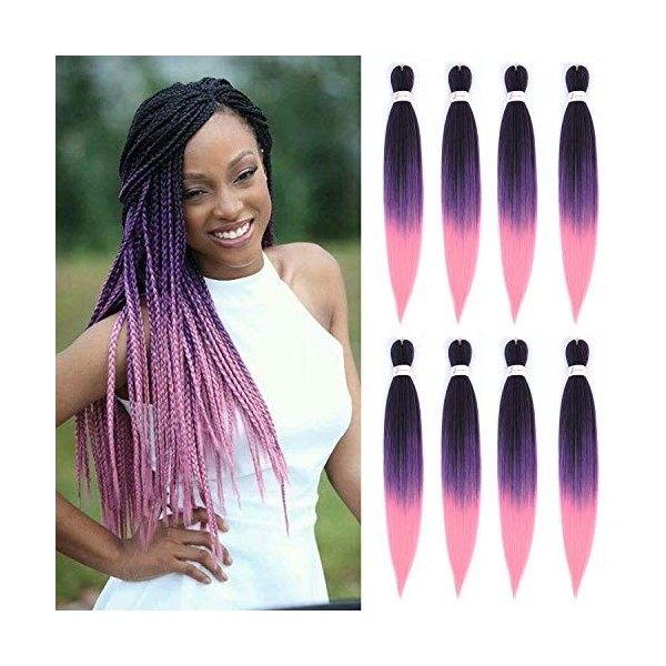 8 Packs/Lot EZ Braid 66cm Professionnel Pré-étiré Tressage Cheveux Yaki Texture Tressage Cheveux pour Crochet Tresses De Chev