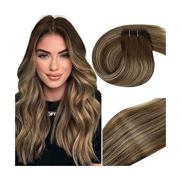 Vivien Extensions Cheveux Naturel Adhesive Lisse 45cm Extension Adhesif Cheveux Naturel 50g Invisible Tape in Hair Extensions