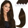 Vivien Extensions Cheveux Naturel Adhesive Lisse 45cm Extension Adhesif Cheveux Naturel 50g Invisible Tape in Hair Extensions