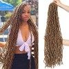 36 Inch 6Packs New Soft Locs Crochet Hair Pre Looped Super Long Faux Locs Crochet Braids Curly Wavy Goddess Locs Dreadlocs Sy