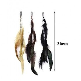 Lot de 6 pinces à cheveux en plumes faites à la main style bohémien pour filles et femmes