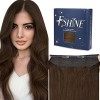 Fshine Fil Hair Extensions Brown Remy Hair 80g 18Pouces/45CM Fil on Hair Extension Tissage Marron Le Plus Foncé Cheveux Natur