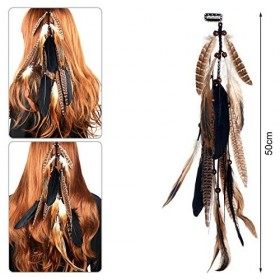 MWOOT 2 Pièces Clipser Extensions de Cheveux en Plumes pour Costume de Cosplay Halloween pour Femmes Coiffe de Fête de Carnav