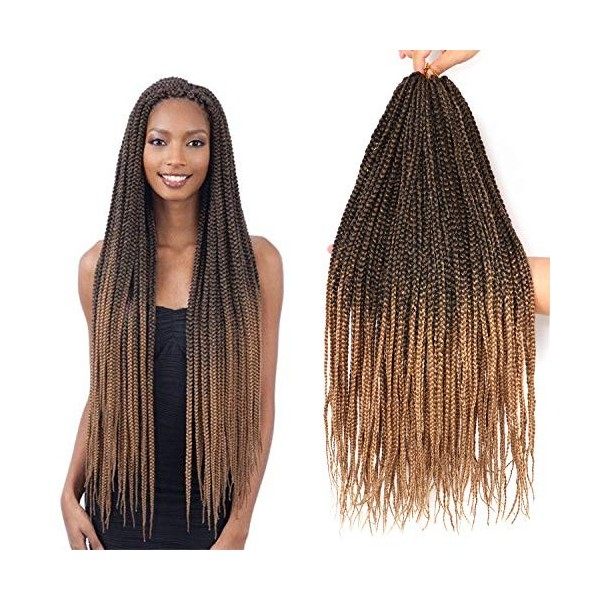 Lot de 7 extensions de cheveux pré-bouclées au crochet pour femme noire 35,6 cm, 1B 