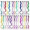 EuTengHao Lot de 30 extensions de cheveux colorés bouclés de 55,9 cm pour femmes et enfants Multicolore