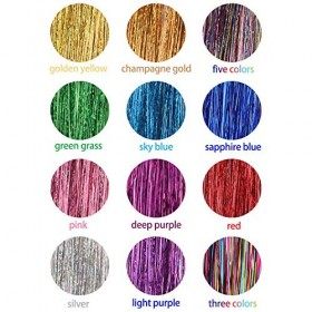 Kit de Brins de Tinsel de Cheveux, Extensions de Cheveux de Tinsel, Accessoires de Cheveux de Noël Halloween Kit de Tinsel de