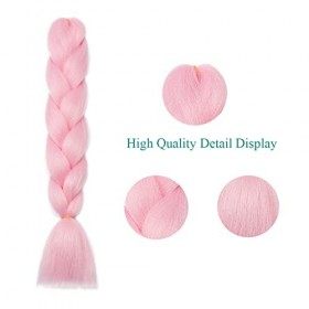 24" Extensions Pour Tresse Jumbo Braid Extension Cheveux au Crochet Tressage synthétique Africaine Lot de 1 Rose 