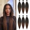 DT CHERYL Rajout Cheveux Tresses 66cm Lot De 6 Extensions De Cheveux TresséS Pré-éTiréS EZ Yaki Texture Braids Meches Cheveux