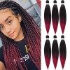 DT CHERYL Rajout Cheveux Tresses 66cm Lot De 6 Extensions De Cheveux TresséS Pré-éTiréS EZ Yaki Texture Braids Meches Cheveux