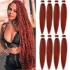 Xtrend 16 pouces naturel noir EZ Braids 8Packs Extensions de cheveux de tressage faciles pré-étirées pour Box Braids Cheveux 