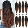 Xtrend 16 pouces naturel noir EZ Braids 8Packs Extensions de cheveux de tressage faciles pré-étirées pour Box Braids Cheveux 