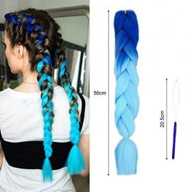 Cheveux tressés colorés, perruque ombrée, tresses dextension de cheveux colorées avec 2 anneaux dextension de cheveux pour 