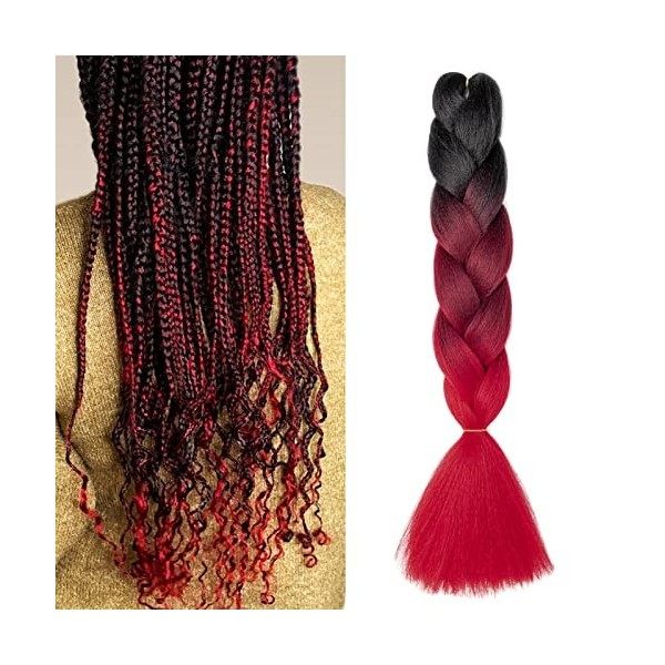 Gairyan Meches Tresse Cheveux 1 Paquet 24" Meches pour Tresses Africaine Rajout Cheveux Tresses Extension Dreadlocks Ombre Sy