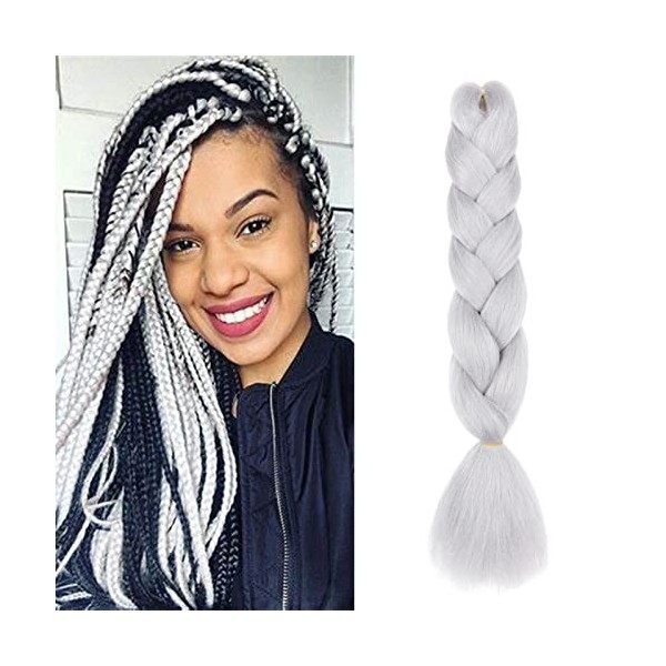 Gairyan Meches Tresse Cheveux 1 Paquet 24" Meches pour Tresses Africaine Rajout Cheveux Tresses Extension Dreadlocks Ombre Sy