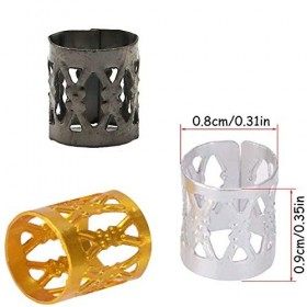 210-Pièces Bijoux Dreadlocks Cheveux, Perles de dreadlock, Réglables,Perles de Tresse de Cheveux en Aluminium, Tresse de Chev