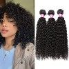 RICHAIR - Tissage Bresilien Boucle 8 Pouces 20.32cm ,Tissages Cheveux Humain Lot 3 Pieces,Meches Bresiliennes Naturel Noir 50