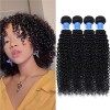 RICHAIR - Tissage Bresilien Boucle 8 Pouces 20.32cm ,Tissages Cheveux Humain Lot 3 Pieces,Meches Bresiliennes Naturel Noir 50