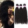 RICHAIR - Tissage Bresilien Boucle 8 Pouces 20.32cm ,Tissages Cheveux Humain Lot 3 Pieces,Meches Bresiliennes Naturel Noir 50
