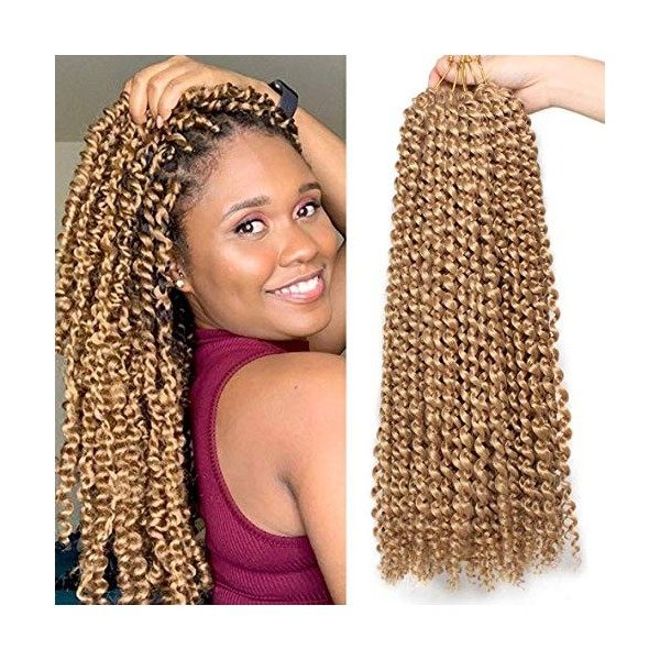 Leeven 30 Pouces Passion Twist Crochet Braids Hair for Butterfly Faux Locs 7 Packs Long Water Wave Crochet Hair Passion Twist