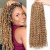 Leeven 30 Pouces Passion Twist Crochet Braids Hair for Butterfly Faux Locs 7 Packs Long Water Wave Crochet Hair Passion Twist