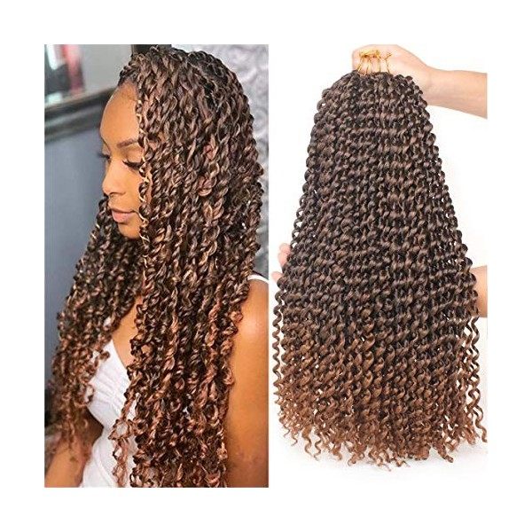 Leeven 30 Pouces Passion Twist Crochet Braids Hair for Butterfly Faux Locs 7 Packs Long Water Wave Crochet Hair Passion Twist