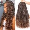 Leeven 30 Pouces Passion Twist Crochet Braids Hair for Butterfly Faux Locs 7 Packs Long Water Wave Crochet Hair Passion Twist