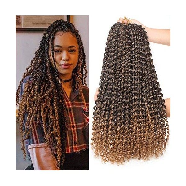 Leeven 30 Pouces Passion Twist Crochet Braids Hair for Butterfly Faux Locs 7 Packs Long Water Wave Crochet Hair Passion Twist