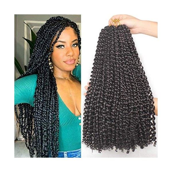 Leeven 30 Pouces Passion Twist Crochet Braids Hair for Butterfly Faux Locs 7 Packs Long Water Wave Crochet Hair Passion Twist