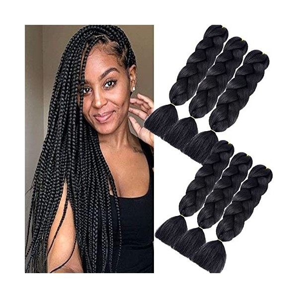 Shangxiu 6 Stücke Jumbo Braids Kunsthaar Haar, Kanekalon Synthetic Braiding Hair Extensions 6pcs / lot 24inch Jumbo Braiding 