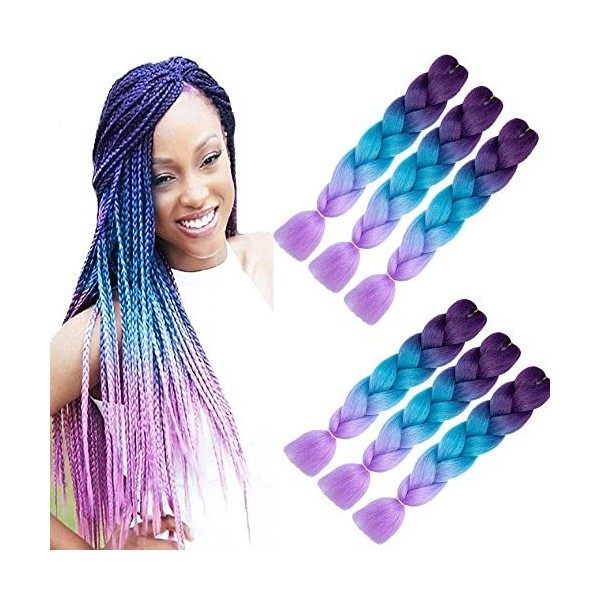 Shangxiu 6 Stücke Jumbo Braids Kunsthaar Haar, Kanekalon Synthetic Braiding Hair Extensions 6pcs / lot 24inch Jumbo Braiding 