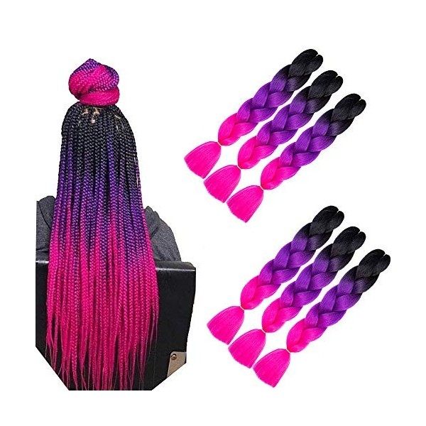 Shangxiu 6 Stücke Jumbo Braids Kunsthaar Haar, Kanekalon Synthetic Braiding Hair Extensions 6pcs / lot 24inch Jumbo Braiding 