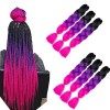 Shangxiu 6 Stücke Jumbo Braids Kunsthaar Haar, Kanekalon Synthetic Braiding Hair Extensions 6pcs / lot 24inch Jumbo Braiding 