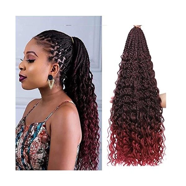 WoWCFyyds 8 Packs Crochet Braids Meches 14 pouces Goddess Box Tresses Crochet Cheveux Bouclés Extrémités 3X Synthétique Tress