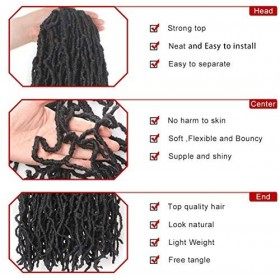 Xtrend 5 Packs 36 Pouces Naturel Noir Nu Faux Locs Crochet Tresses Cheveux Synthétiques Dreads Locs Tressage Cheveux Déesse D