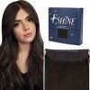 Fshine Fil Hair Extensions Brown Remy Hair 80g 18Pouces/45CM Fil on Hair Extension Tissage Marron Le Plus Foncé Cheveux Natur