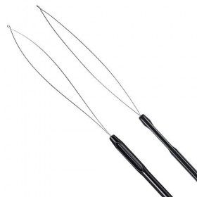 10 Paquets Extension de cheveux Outil de crochet de traction denfile-aiguille en boucle et Outil de périphérique de perle po