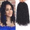 Leeven 20 Inch Passion Twist Crochet Hair Natural Black Pre Twisted Water Wave Crochet Hair 8 Packs Pre-looped Crochet Braidi