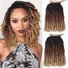 Leeven 20 Inch Passion Twist Crochet Hair Natural Black Pre Twisted Water Wave Crochet Hair 8 Packs Pre-looped Crochet Braidi