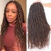 Leeven 20 Inch Passion Twist Crochet Hair Natural Black Pre Twisted Water Wave Crochet Hair 8 Packs Pre-looped Crochet Braidi